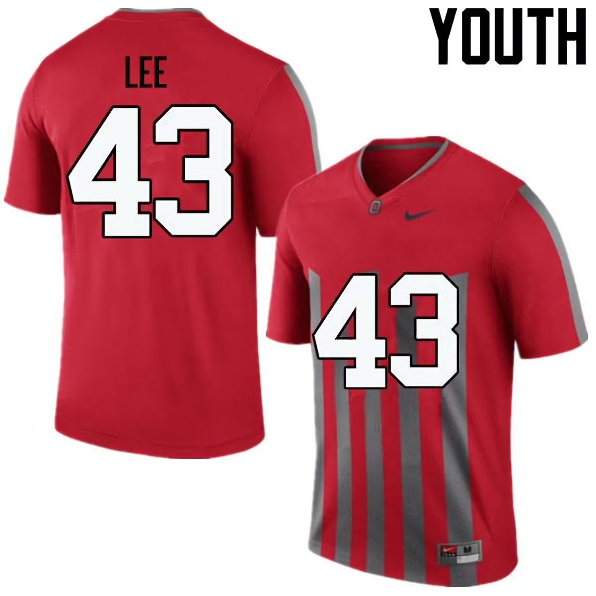 Darron Lee Ohio State Buckeyes Youth NCAA #43 Nike Throwback Red College Stitched Football Jersey SGT6456ZD